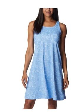 Columbia Blue Abstract-Print Athletic Tank Dress